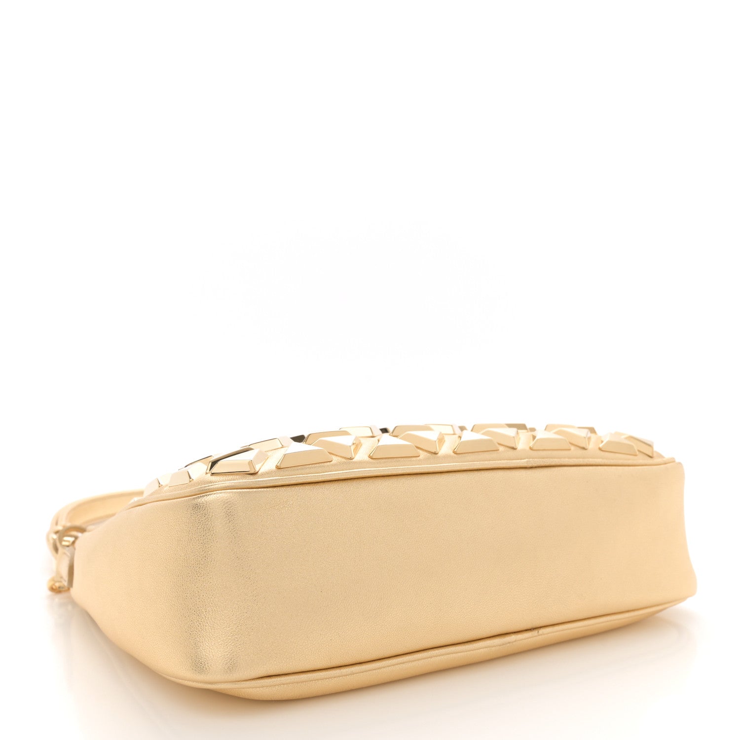 Prada Soft Calf Stitched Mini Re-Edition 1995 Chaine Shoulder Bag Platino 4 of 10