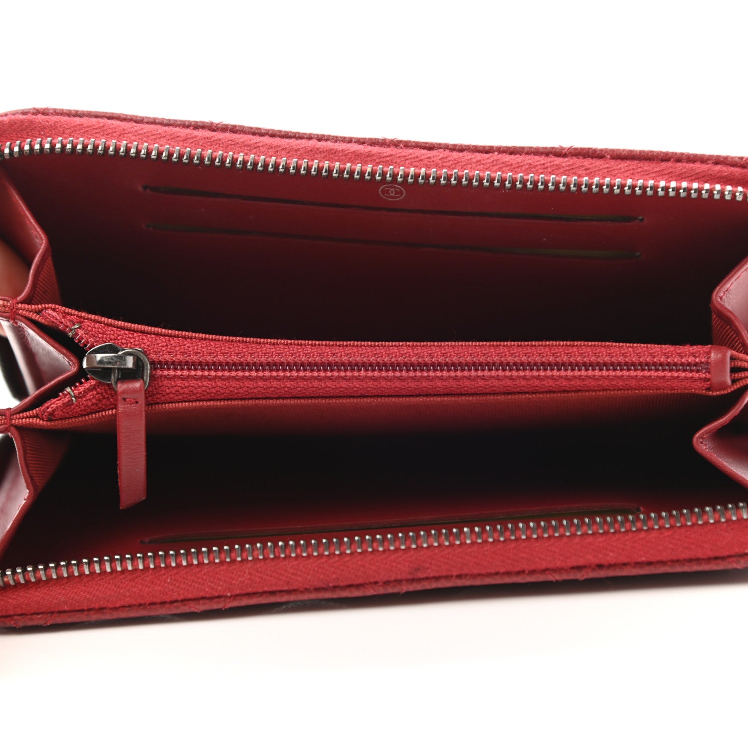 Chanel Caviar Quilted Small Zip Around Wallet Dark Red 5 of 12