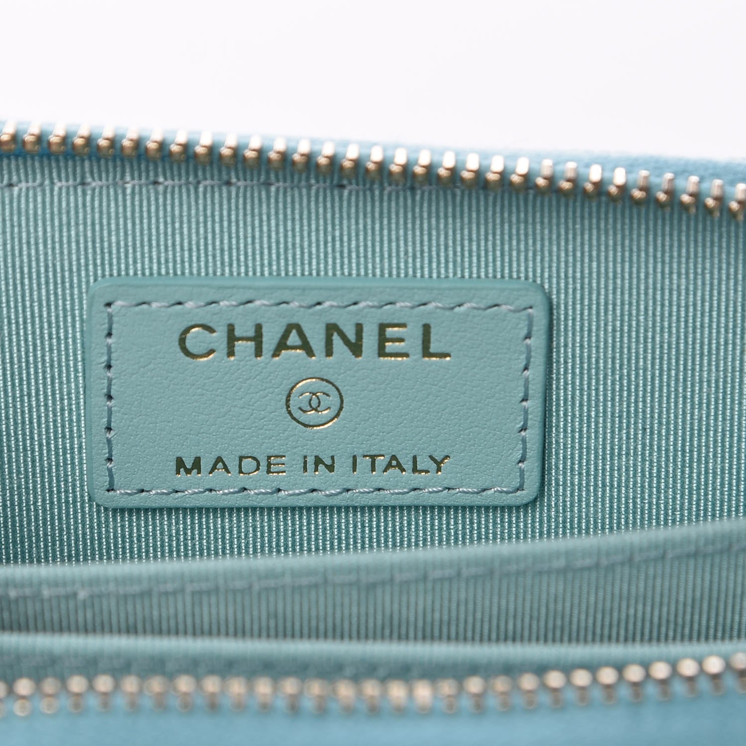Chanel Caviar Quilted Zip Coin Purse Light Blue 6 of 8