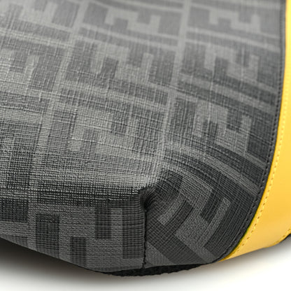 Fendi Glazed Fabric Vitello Liberty FF 1974 Diagonal Belt Bag Black Sunflower 9 of 10