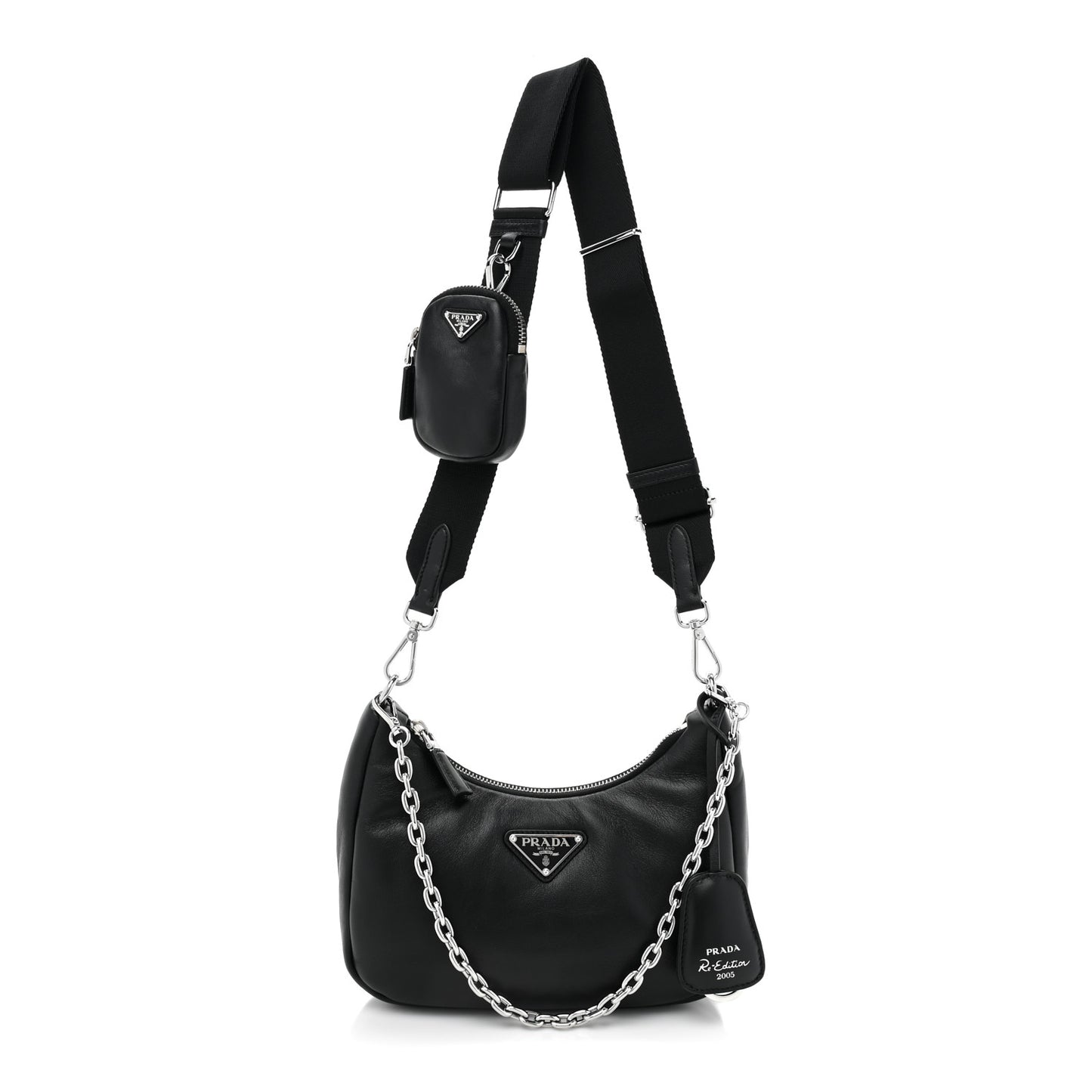 Nappa Soft Padded Re-Edition 2005 Shoulder Bag Black