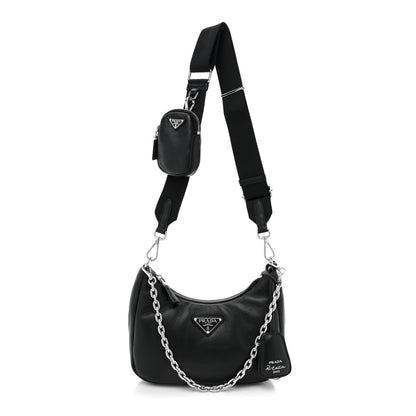 Prada Nappa Soft Padded Re-Edition 2005 Shoulder Bag Black 1 of 8
