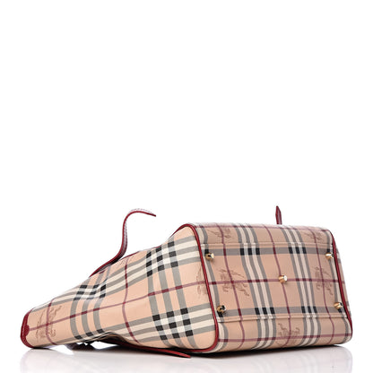 Burberry Haymarket Check Small Canterbury Tote Coral Red 4 of 15