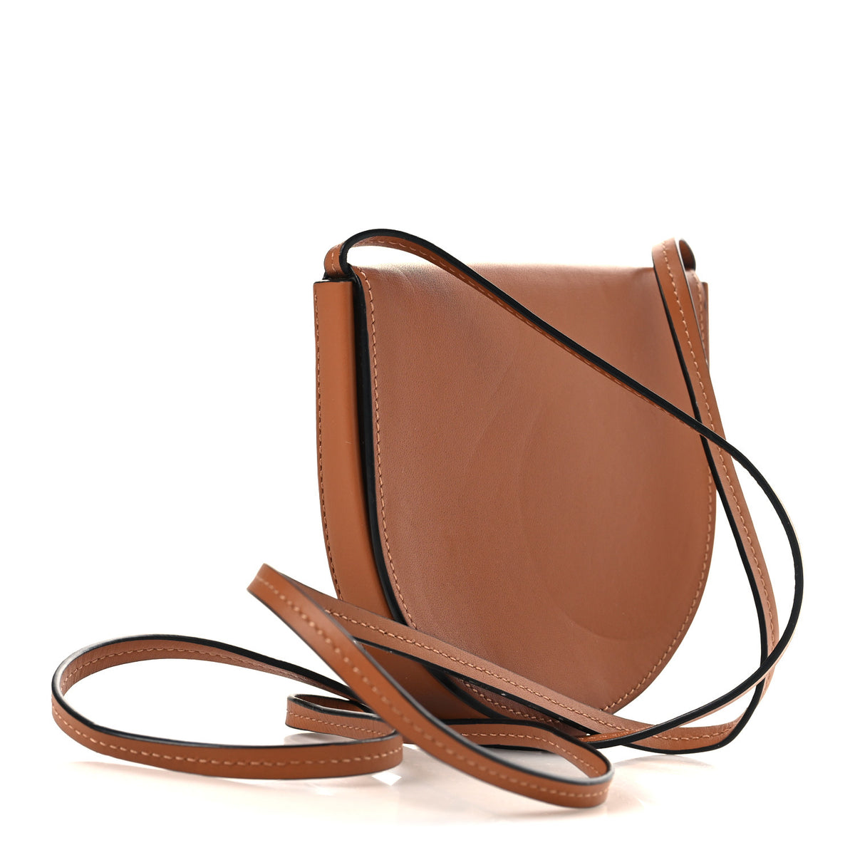 Loewe Buffed Calfskin Logo Embossed Small Heel Pouch Tan 3 of 10