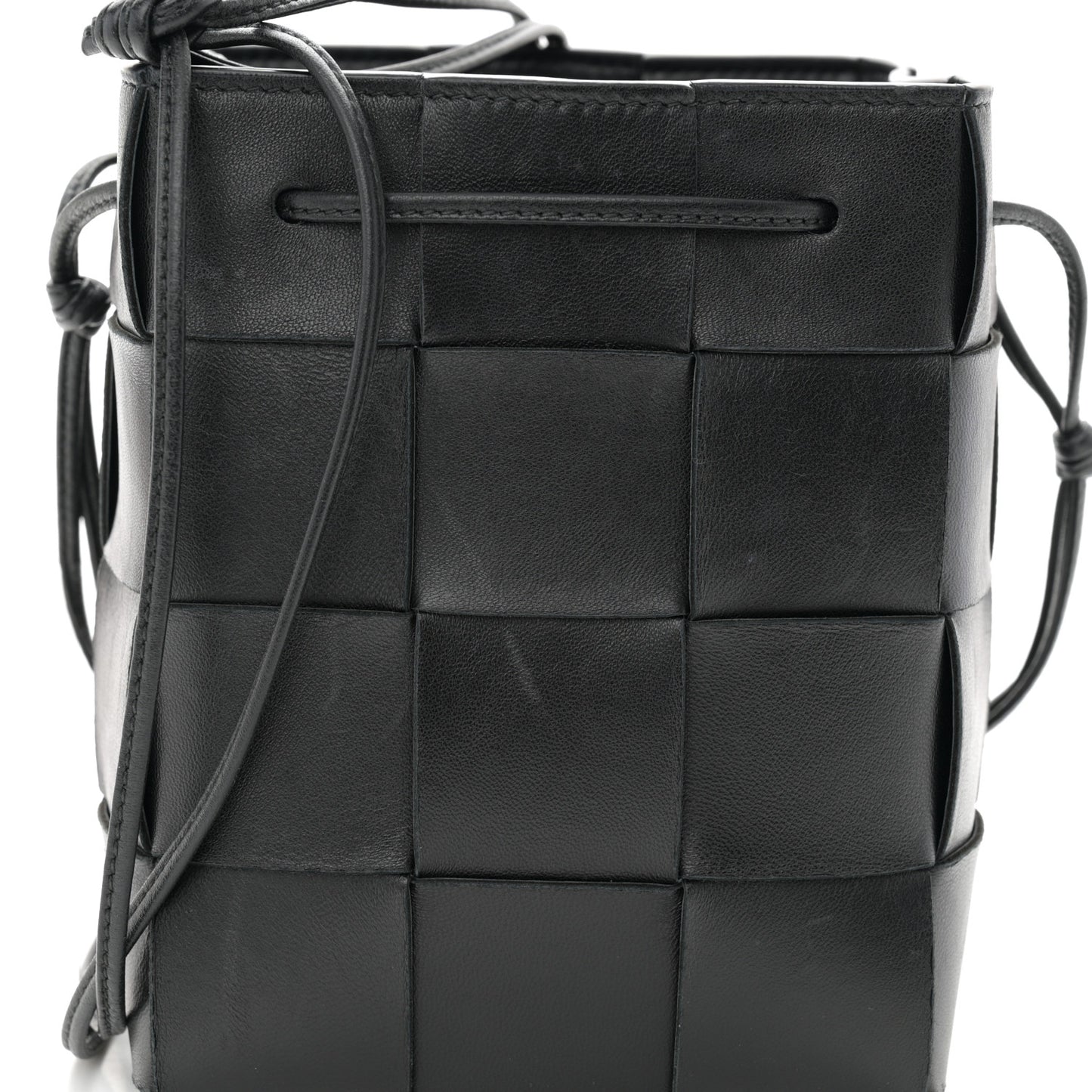 Nappa Maxi Intrecciato Cassette Bucket Bag Black