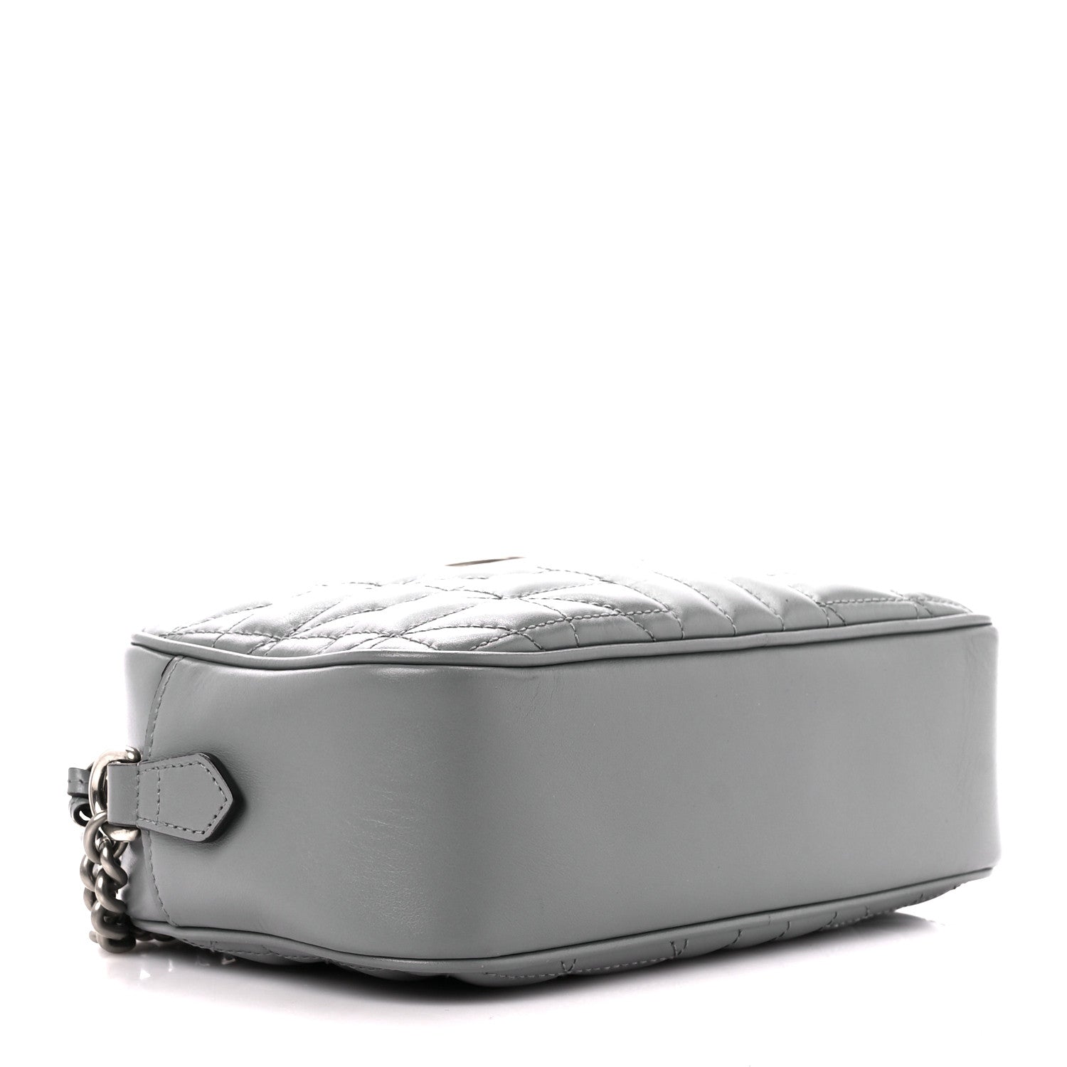 Gucci Calfskin Matelasse Aria Small GG Marmont Chain Shoulder Bag Deep Grey 4 of 11