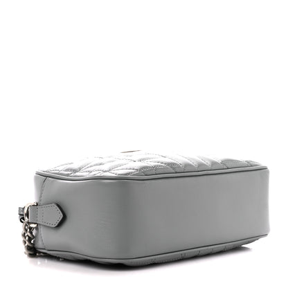 Gucci Calfskin Matelasse Aria Small GG Marmont Chain Shoulder Bag Deep Grey 4 of 11