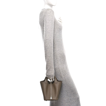 Hermes Taurillon Clemence Picotin Lock 18 PM Etoupe 2 of 13