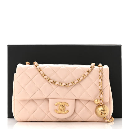 Chanel Lambskin Quilted Mini Pearl Crush Rectangular Flap Light Beige 11 of 11