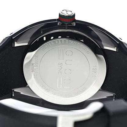 Gucci Stainless Steel Rubber 46mm Sync Web Quartz Watch Black 5 of 6