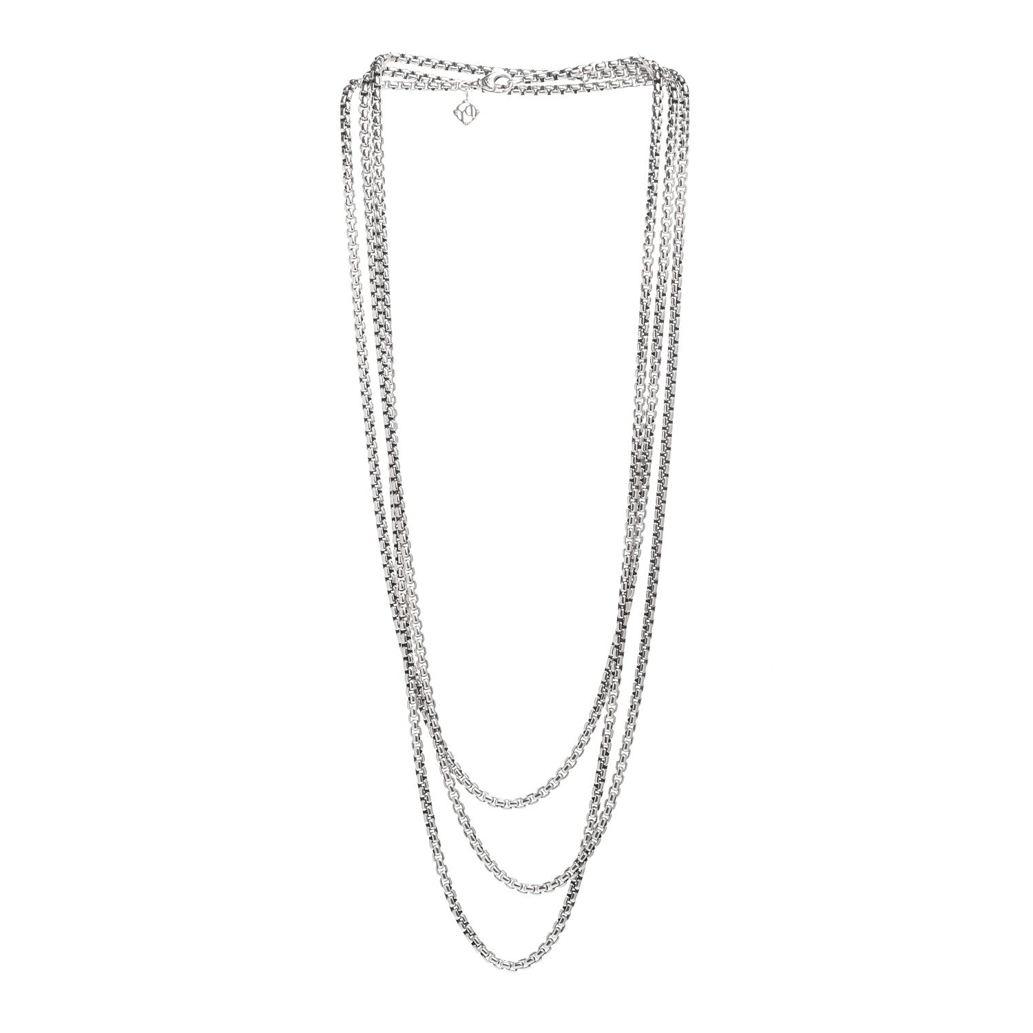 David Yurman Sterling Silver 14K Yellow Gold 3.6mm Medium Box Chain Necklace 72" 3 of 4