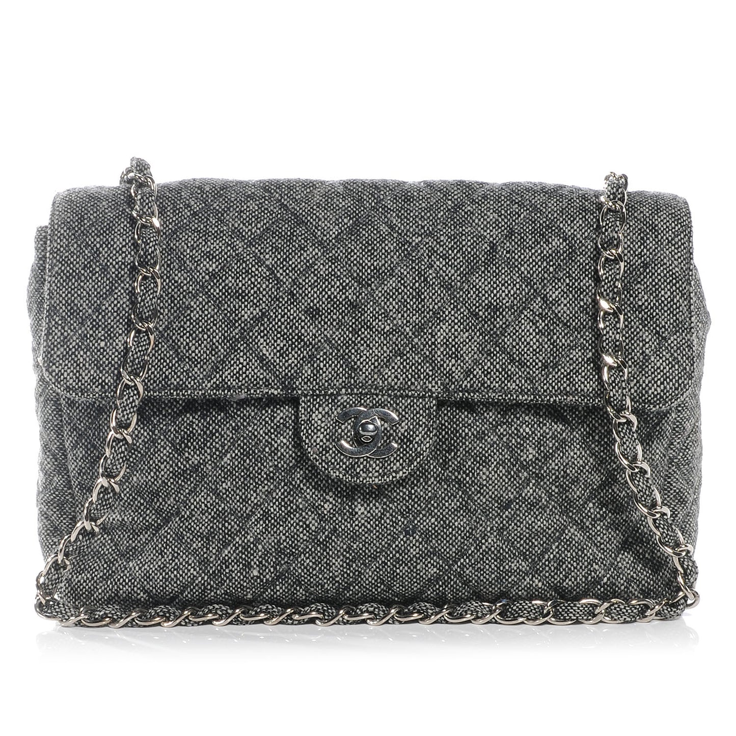 Tweed Jumbo Single Flap Grey