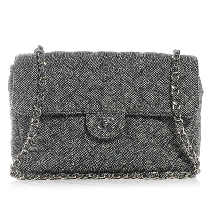 Chanel Tweed Jumbo Single Flap Grey 1 of 7