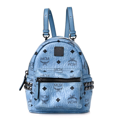 MCM Visetos Side Stud X-Mini Stark Bebe Boo Backpack Blue 1 of 10