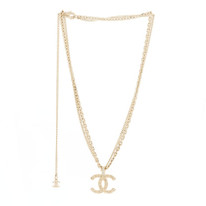 Chanel Crystal CC Multi Strand Chain Necklace Gold 1 of 5
