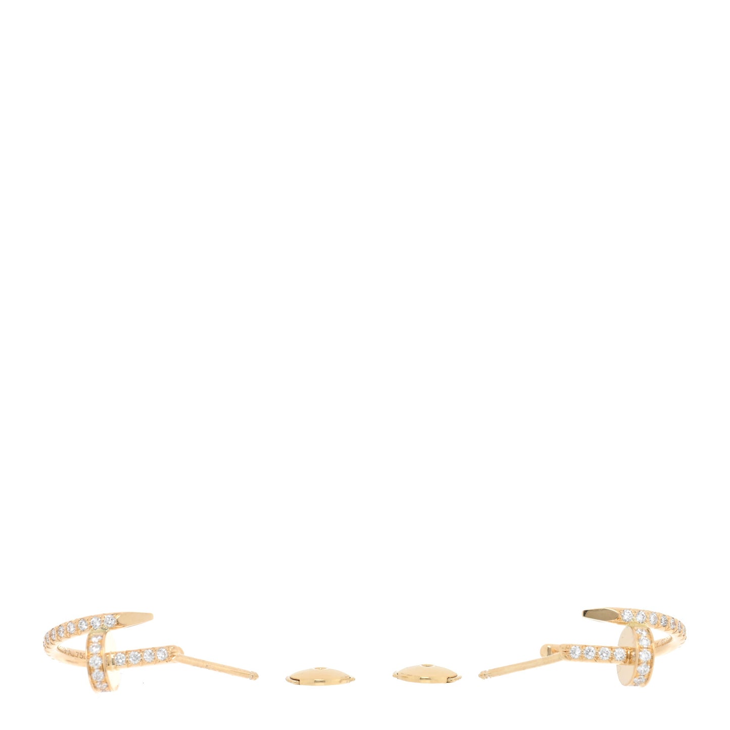 18K Yellow Gold Diamond Juste Un Clou Pave Hoop Earrings