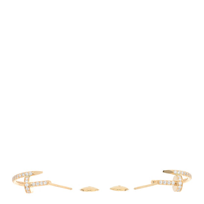 Cartier 18K Yellow Gold Diamond Juste Un Clou Pave Hoop Earrings 3 of 5