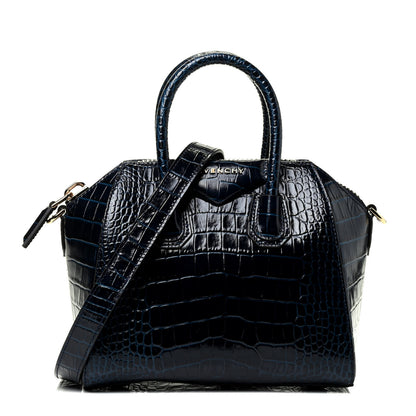 Givenchy Calfskin Crocodile Embossed Mini Antigona Navy 1 of 4