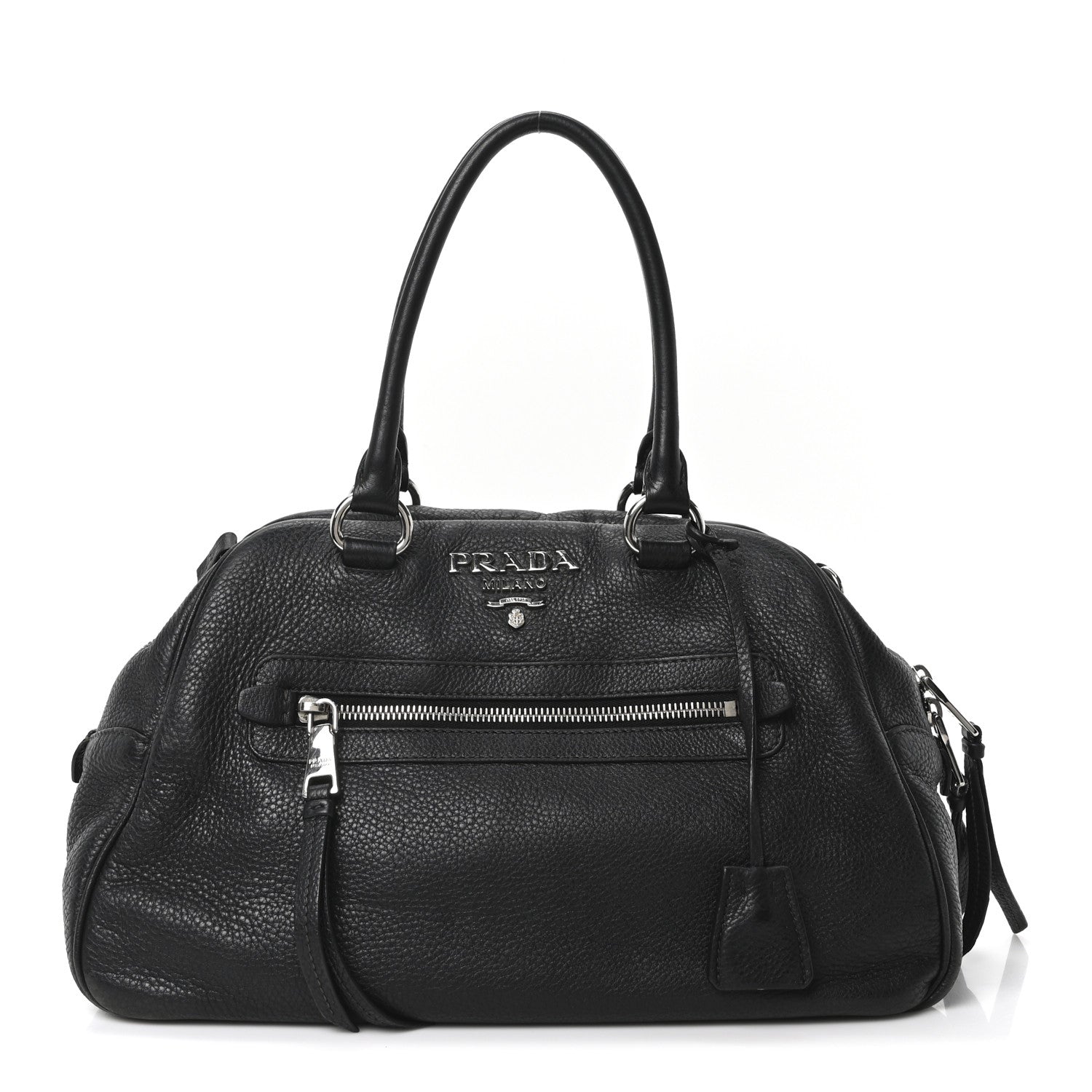 Prada Vitello Phenix Bowling Bag Black 1 of 9