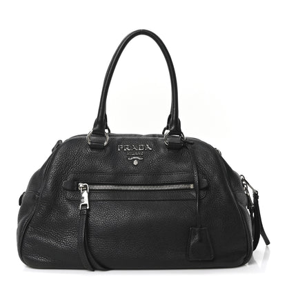 Prada Vitello Phenix Bowling Bag Black 1 of 9