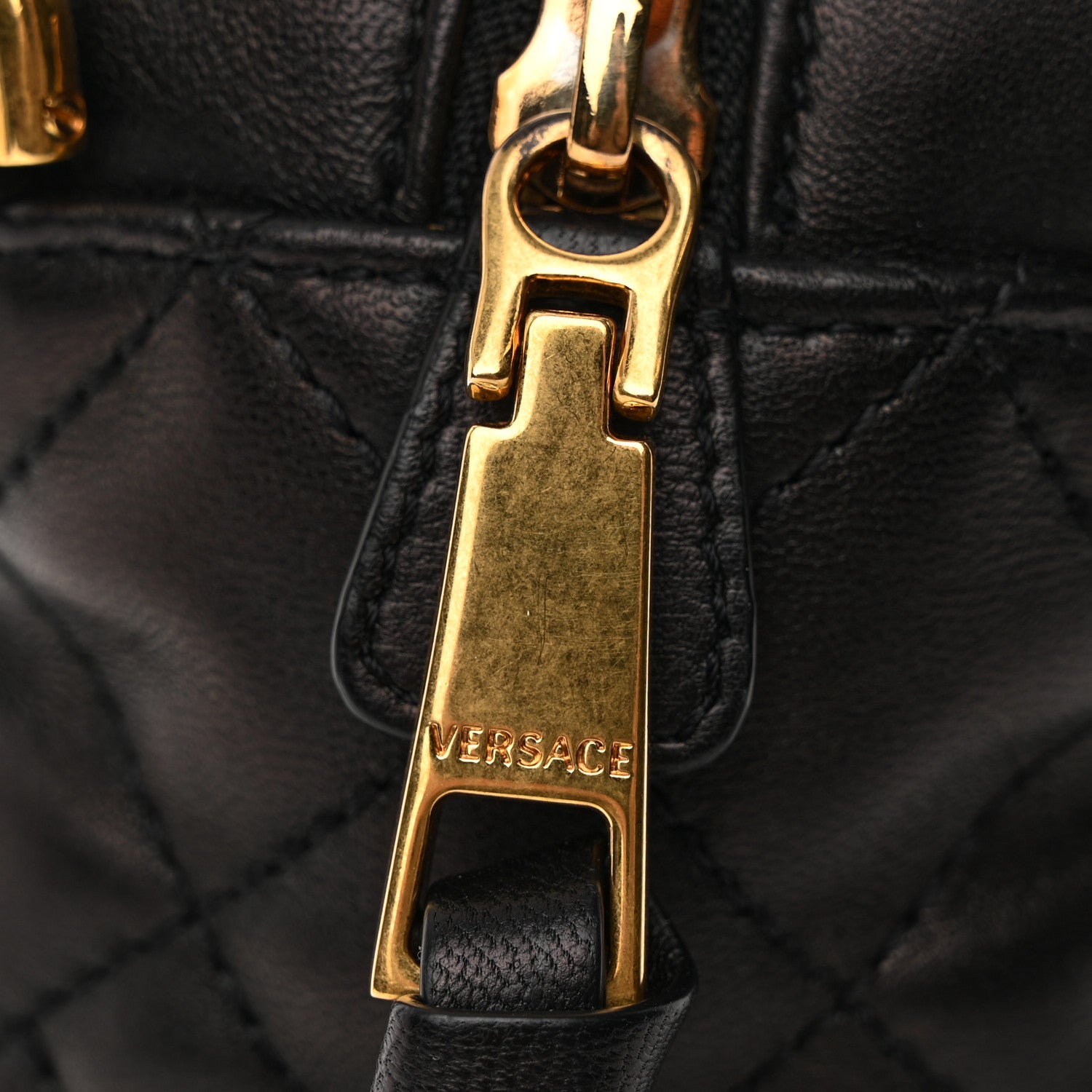 Versace Nappa Quilted Icon Bowler Bag Black 12 of 12