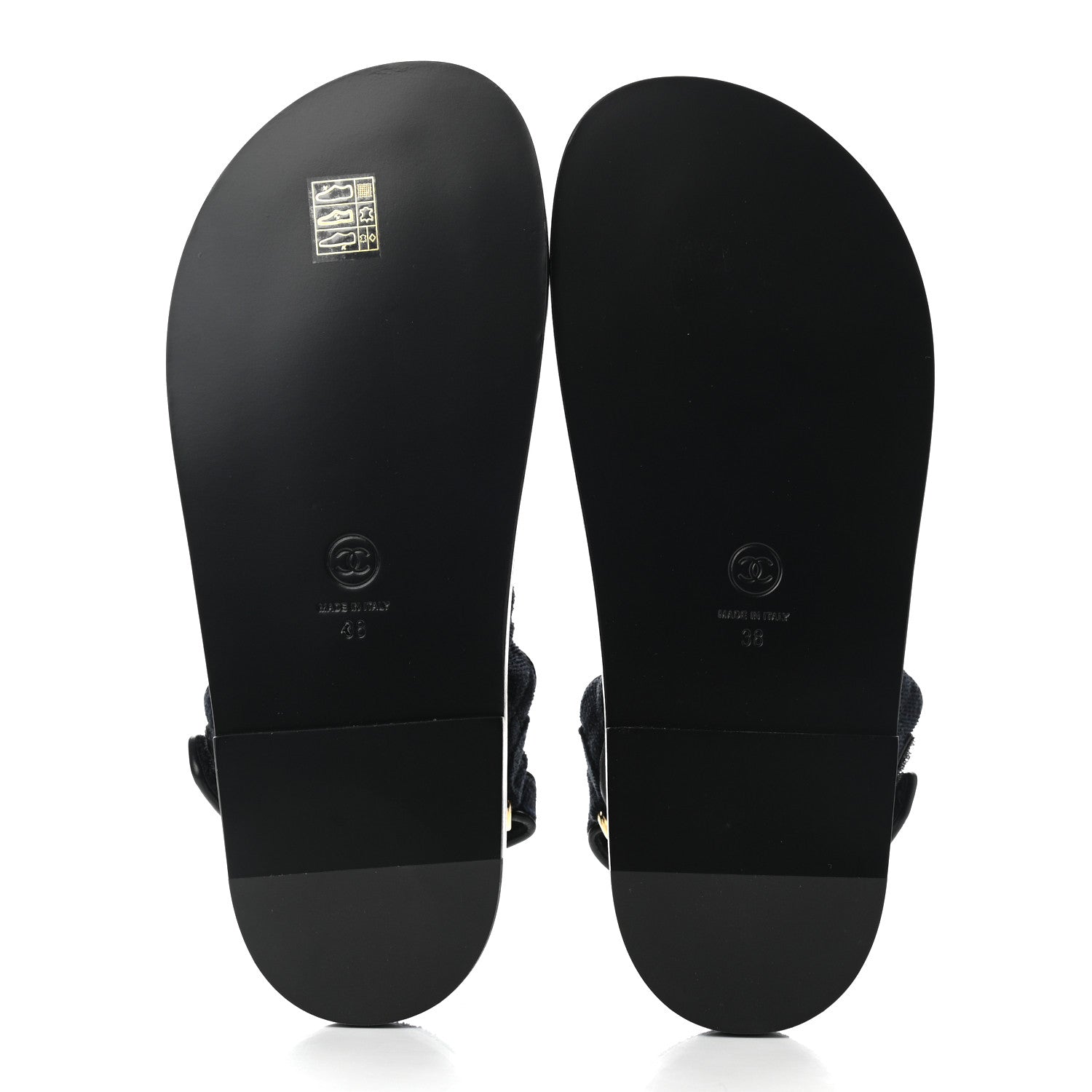 Chanel Velvet Velcro Dad Sandals 38 Navy Blue 5 of 9