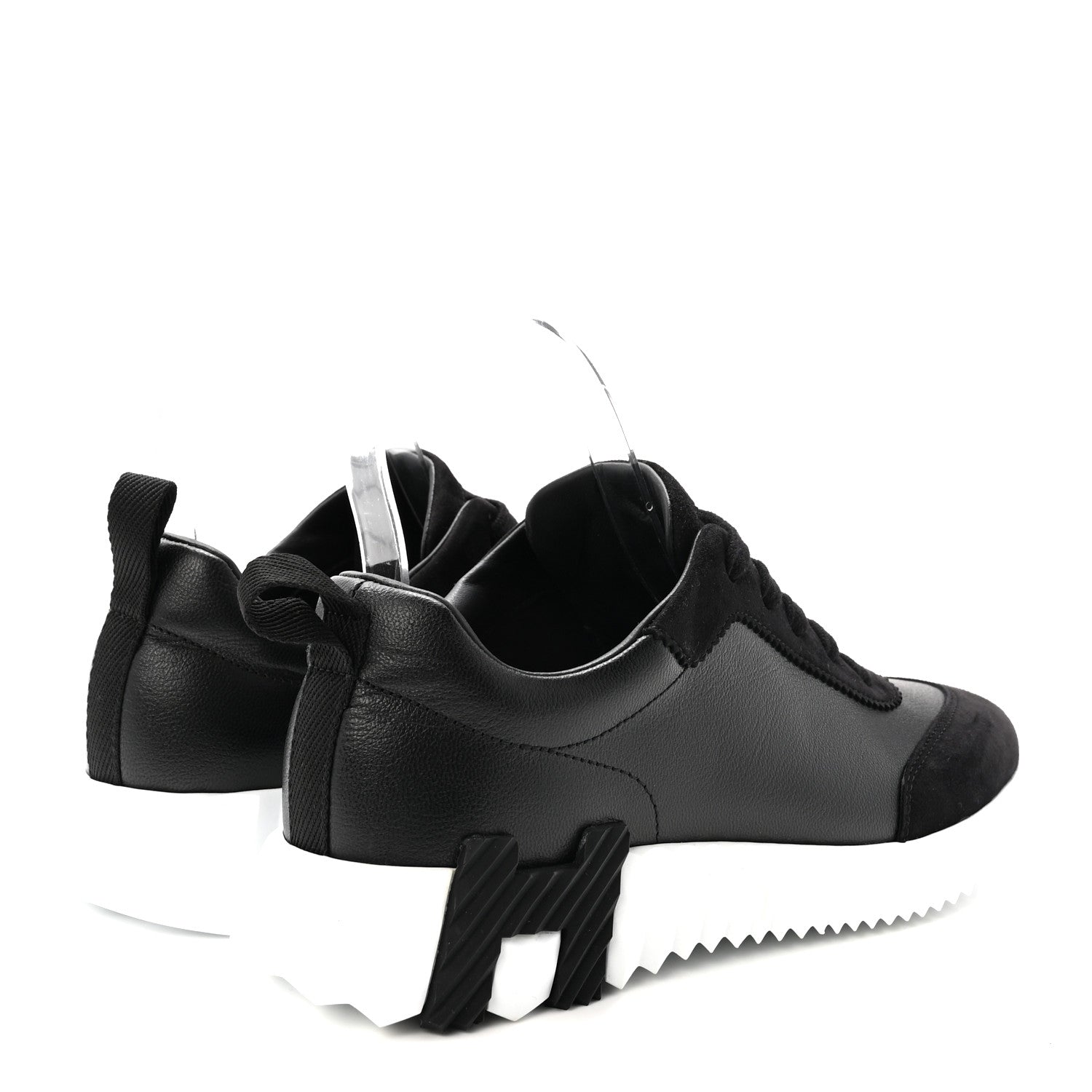 Hermes Goatskin Suede Goatskin Bouncing Sneakers 36 Black 5 of 9