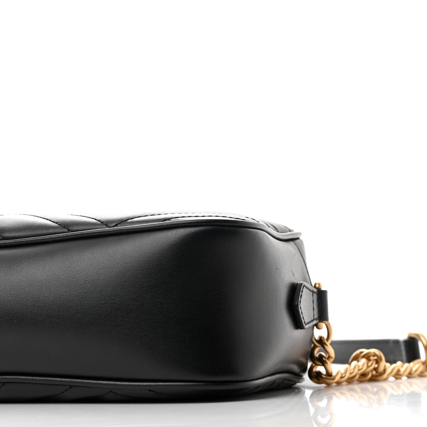 Calfskin Matelasse Small GG Marmont Chain Shoulder Bag Black