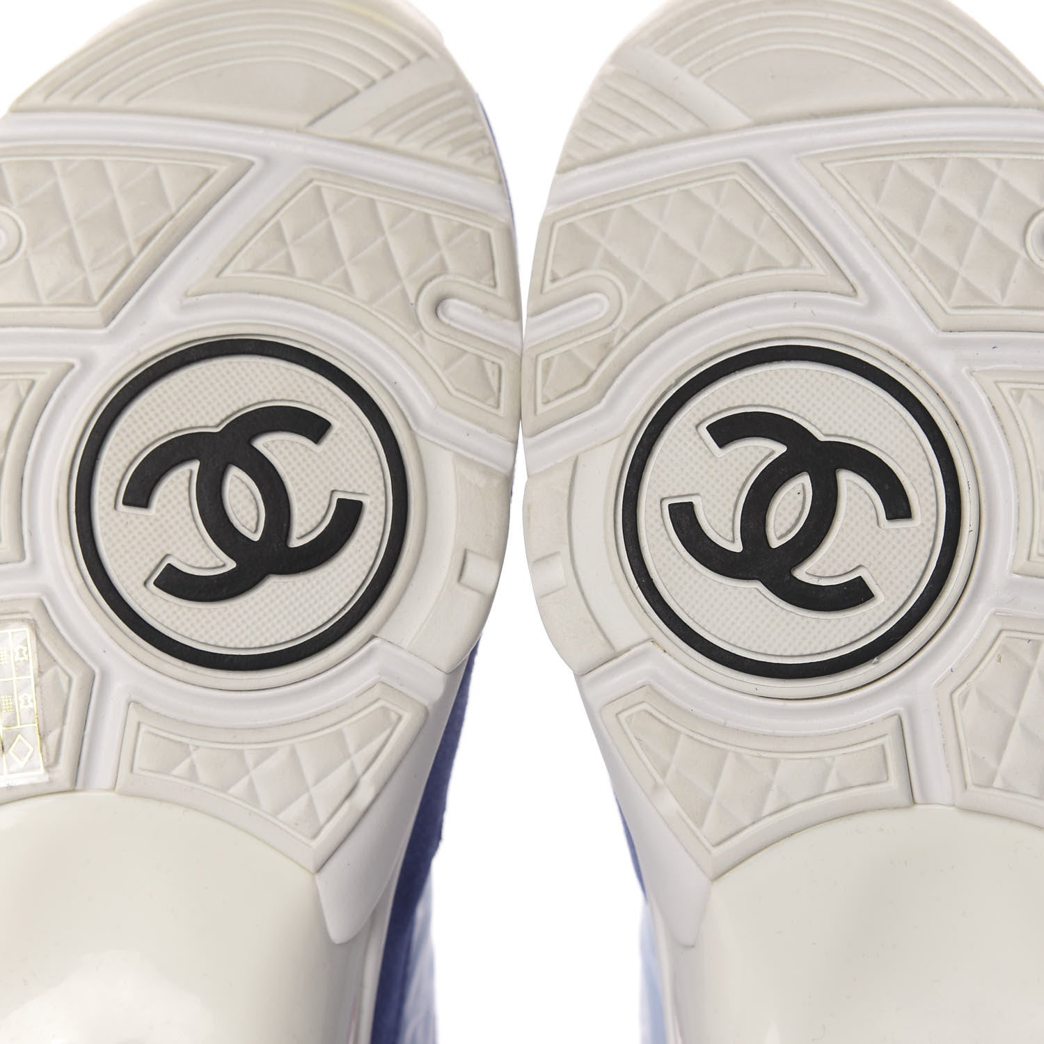 Chanel Nylon Calfskin Suede CC Womens Sneakers 39 Light Blue 7 of 14