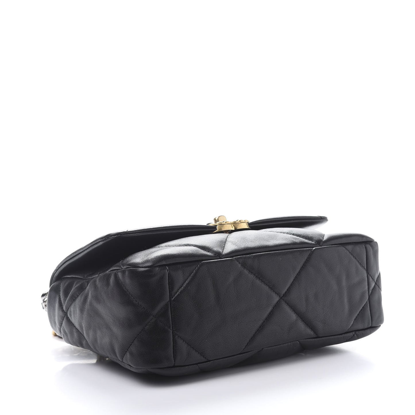 Goatskin Quilted Medium 19 Flap Black