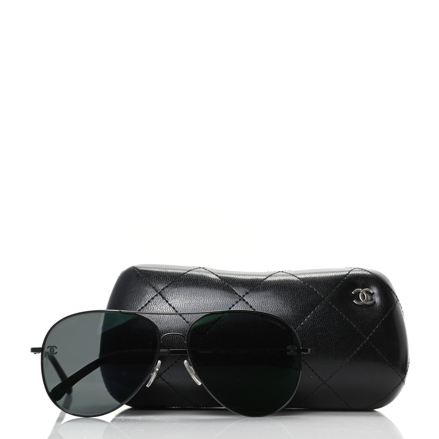Chanel Metal Aviator CC Sunglasses 4189 T-Q Black 8 of 8