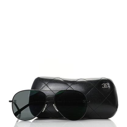 Chanel Metal Aviator CC Sunglasses 4189 T-Q Black 8 of 8