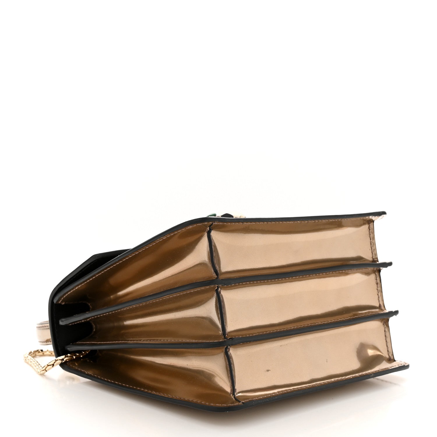 Bulgari Metallic Calfskin Serpenti Forever Top Handle Bronze 4 of 12