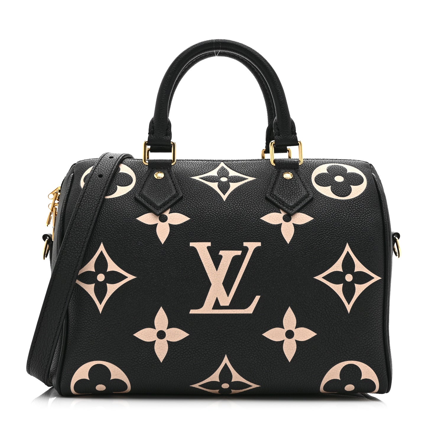 Empreinte Monogram Giant Speedy Bandouliere 25 Black Beige