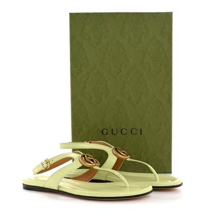 Gucci Calfskin Double G Thong Flat Sandals 35 Pistachio Green 9 of 9
