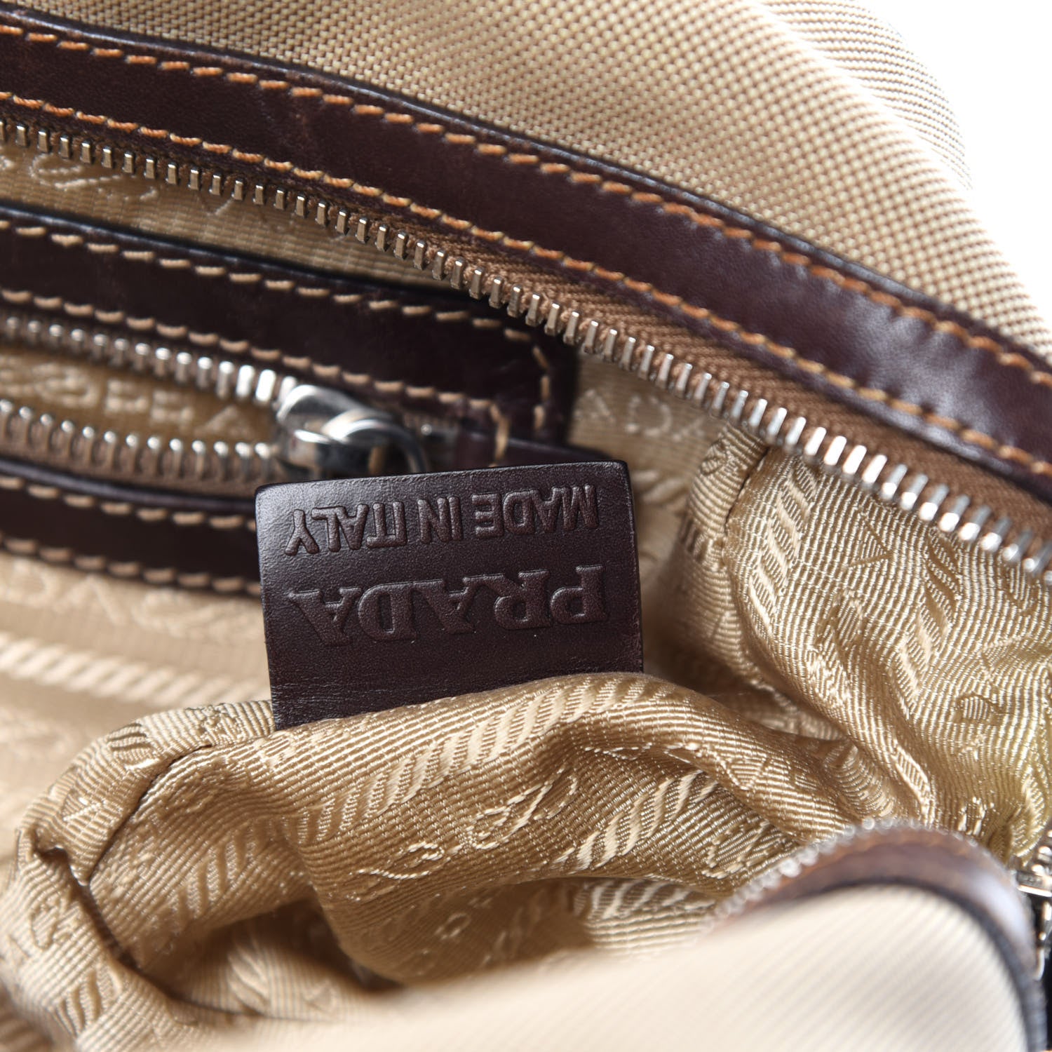 Prada Jacquard Logo Bauletto Corda Bruciato 17 of 19