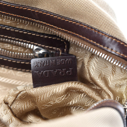 Prada Jacquard Logo Bauletto Corda Bruciato 17 of 19