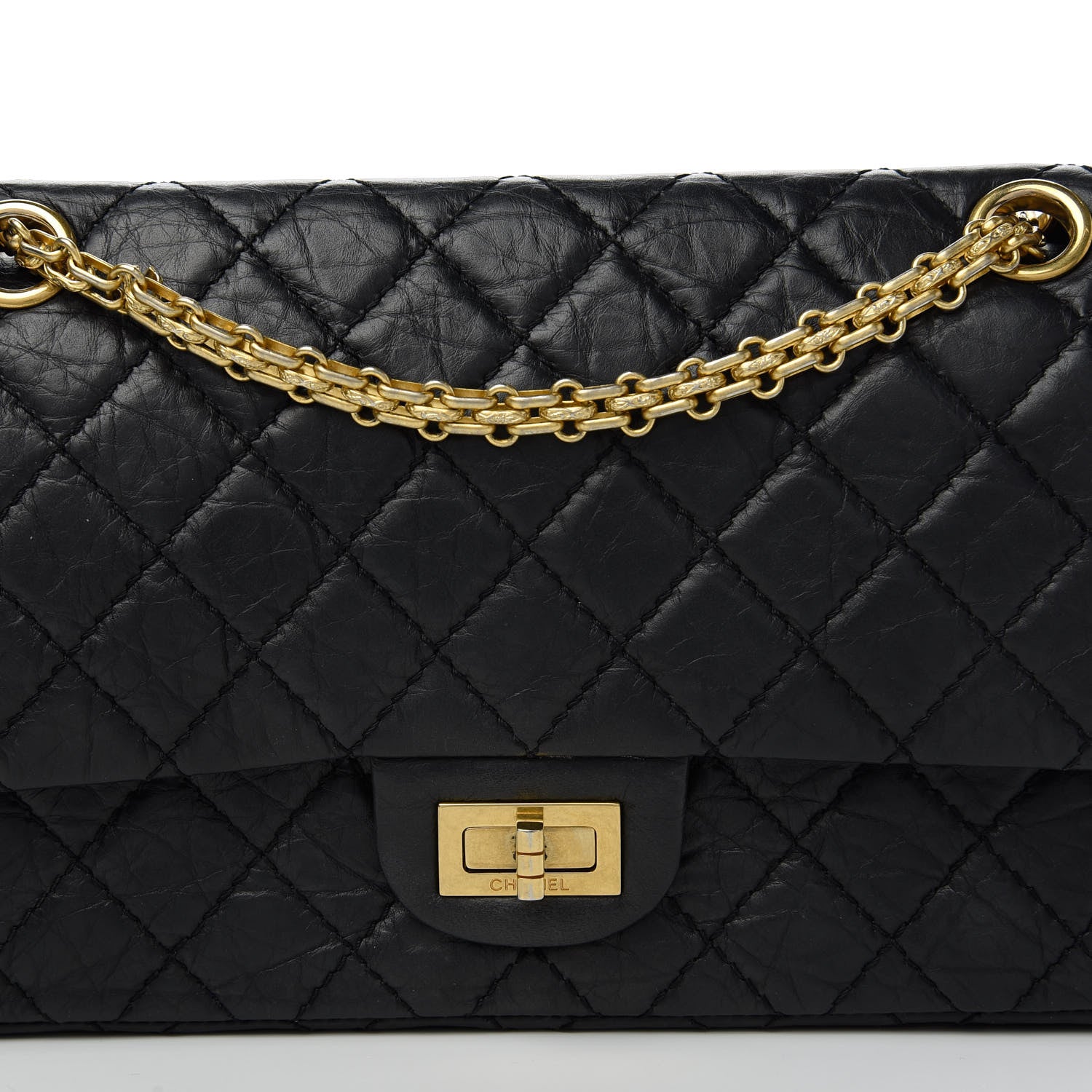 Chanel Aged Calfskin Quilted 2.55 Reissue 225 Flap Black 10 of 12