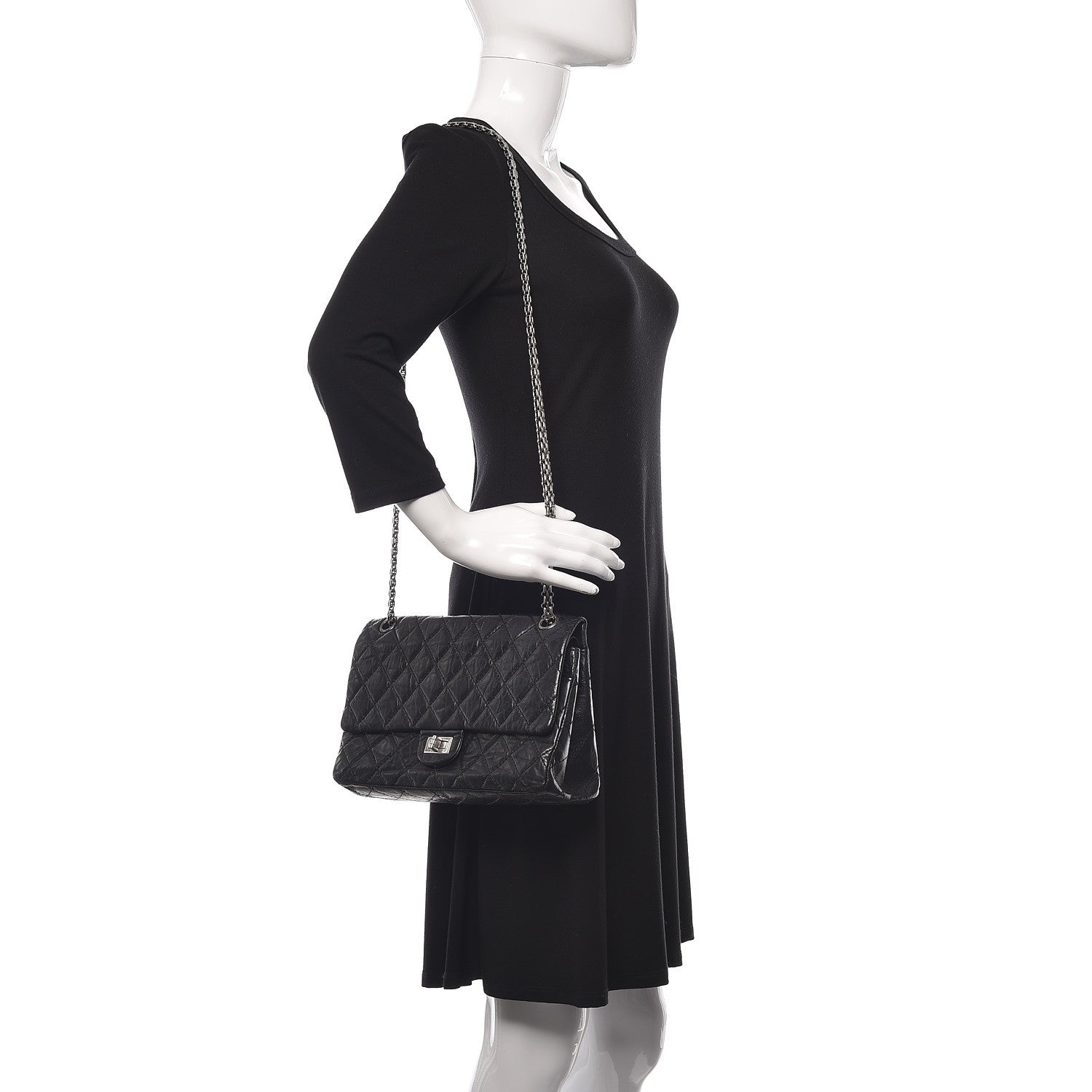 Chanel Aged Calfskin Quilted 2.55 Reissue 226 Flap Black 2 of 11
