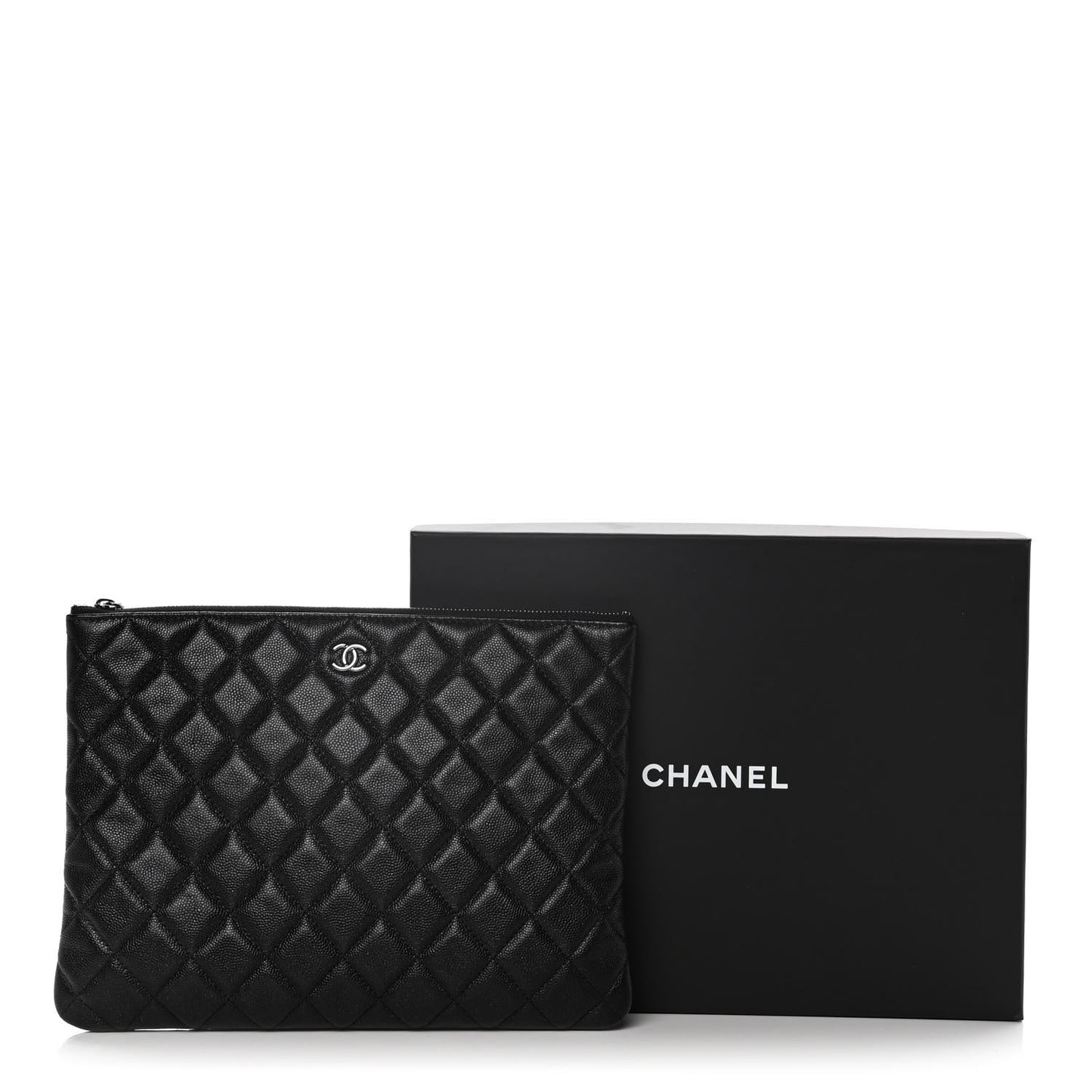 Caviar Quilted Medium Cosmetic Case Black