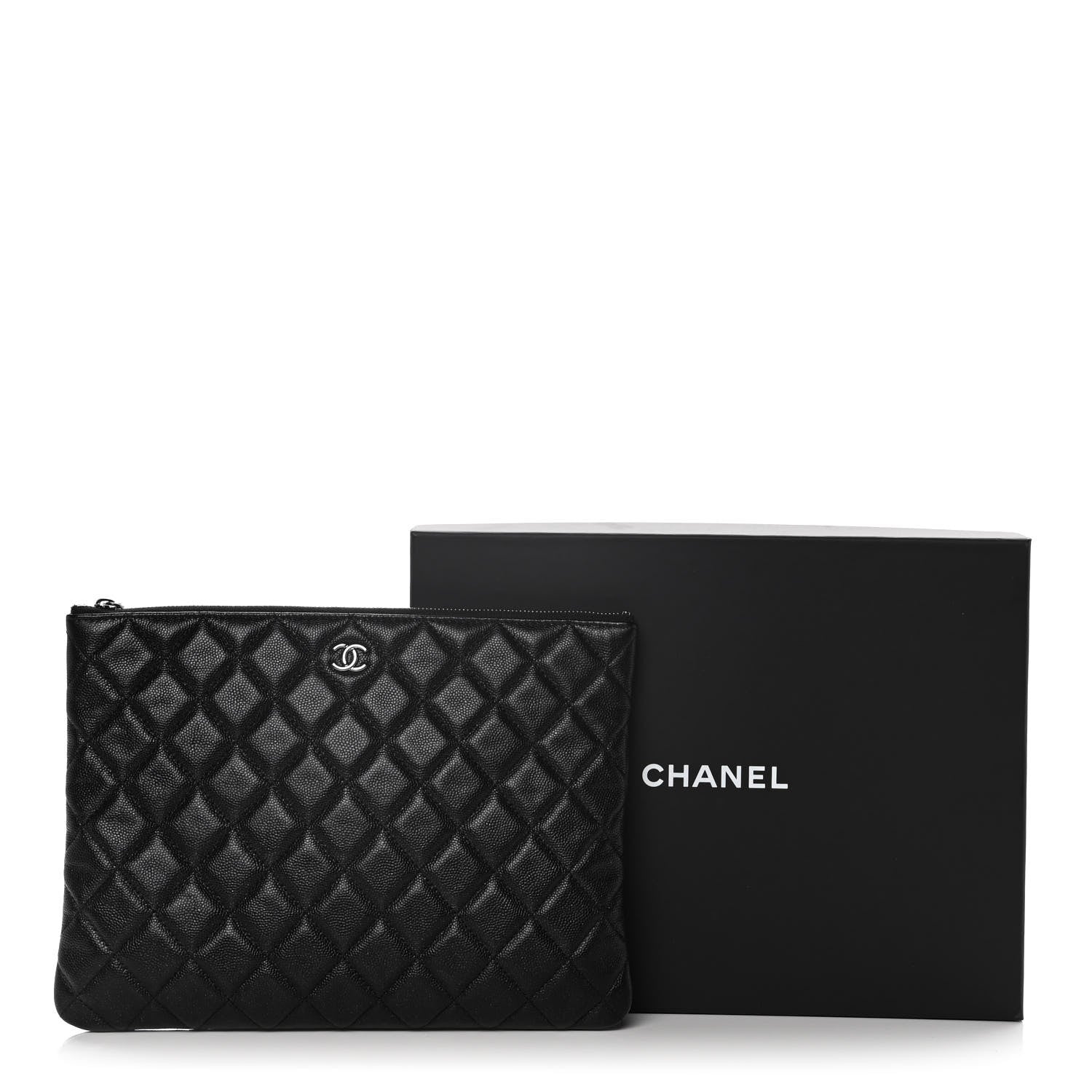 Chanel Caviar Quilted Medium Cosmetic Case Black 11 of 11