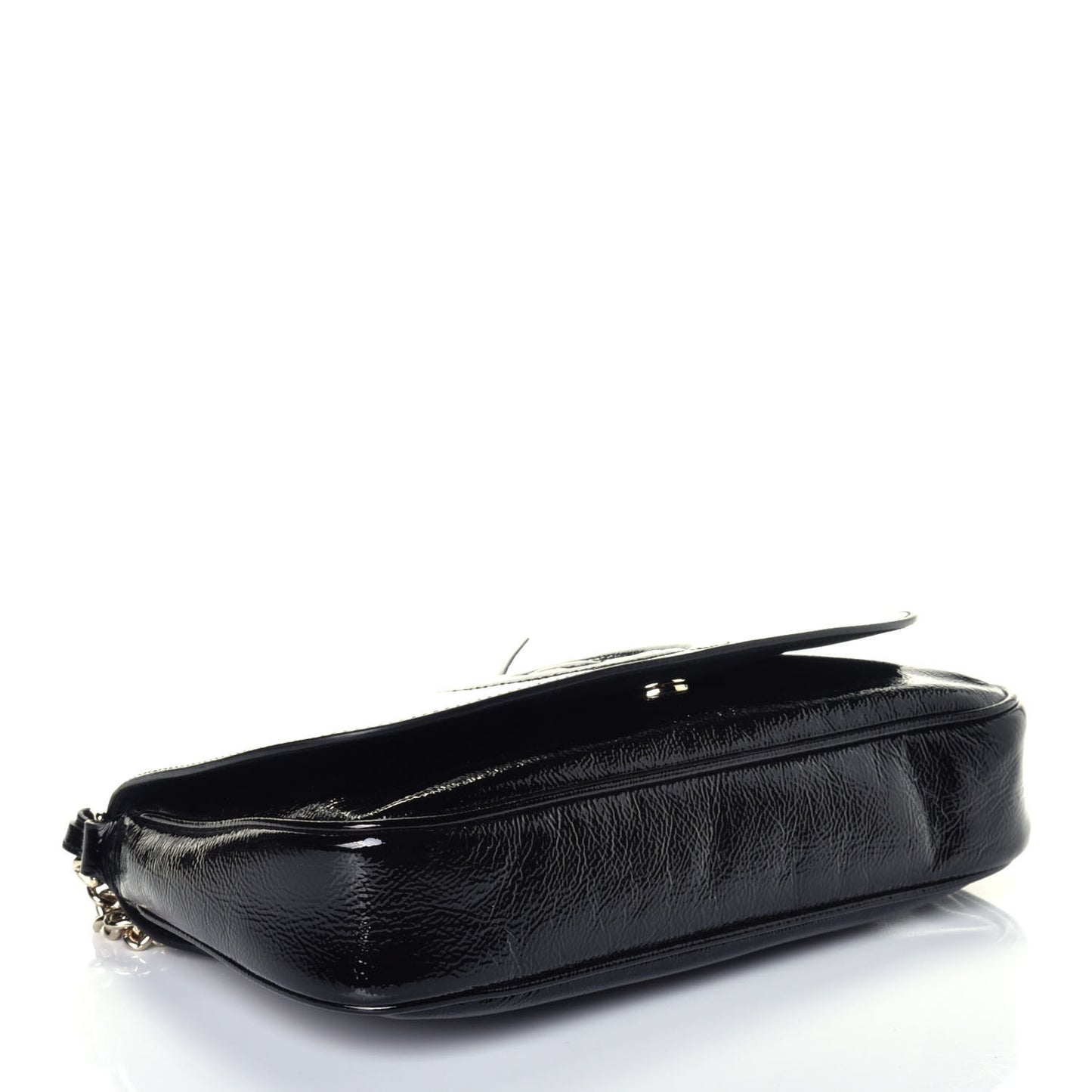 Patent Medium Soho Flap Crossbody Black
