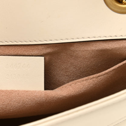Gucci Calfskin Matelasse Mini GG Marmont Shoulder Bag White 7 of 11