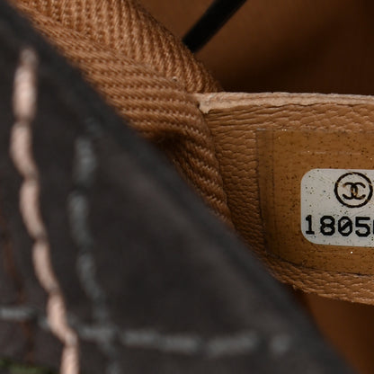 Chanel Suede Stitched Medium Saltire Single Flap Grey 7 of 10