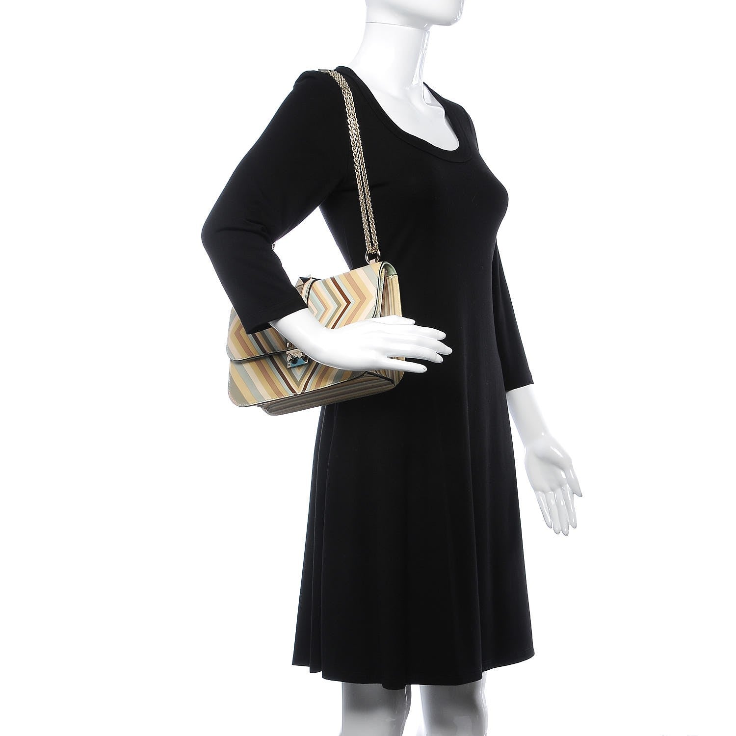 Valentino Garavani Vitello Native Couture 1975 Medium Glam Lock Rockstud Flap Multicolor 2 of 10