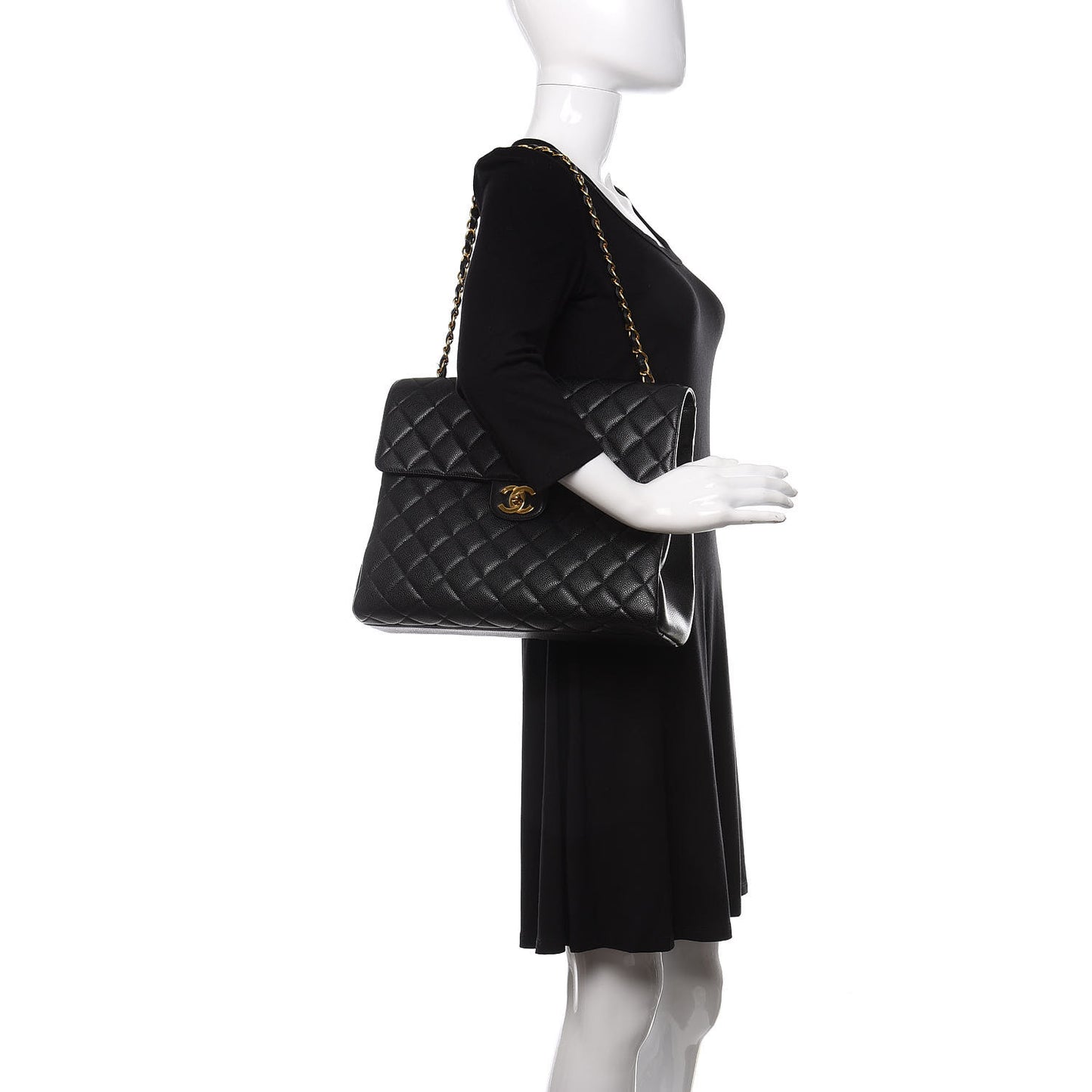 Caviar Jumbo Single Flap Black