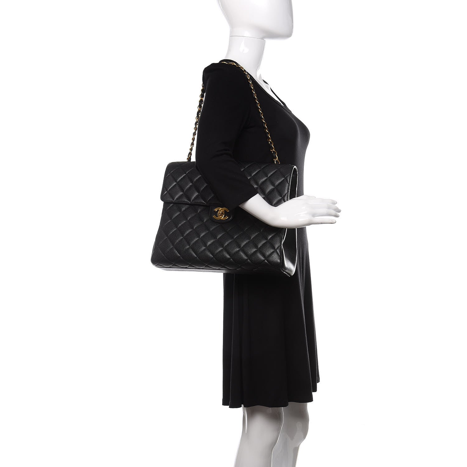 Chanel Caviar Jumbo Single Flap Black 2 of 11