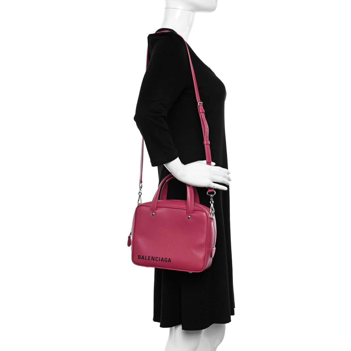 Shiny Day Calfskin XS Triangle Square Bag Pink