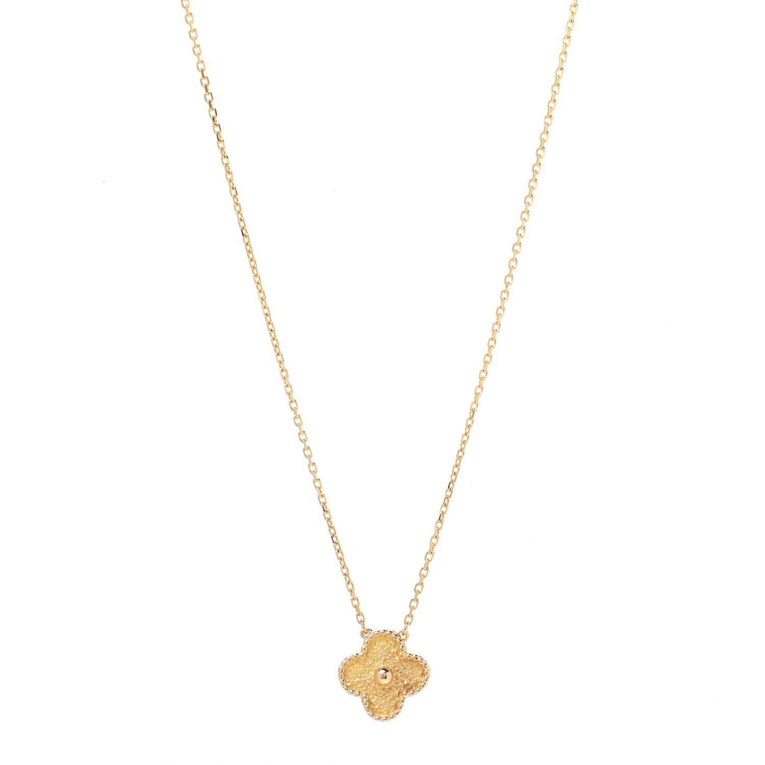 Van Cleef & Arpels 18K Yellow Gold Vintage Alhambra Pendant Necklace 1 of 5