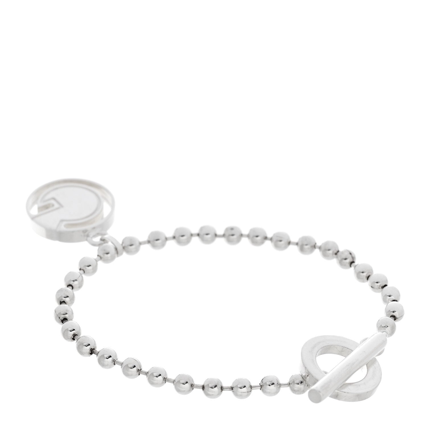 Gucci Sterling Silver Boule Bead Charm Toggle Bracelet 2 of 4